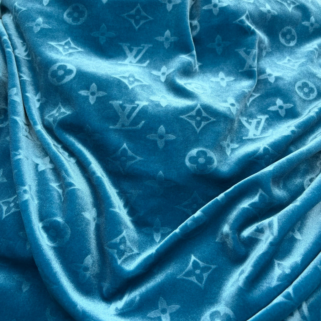 Mutiple Colors Designer LV Logo Embossed Luxury Shinning Velvet Fabrics NO.: LV-F142