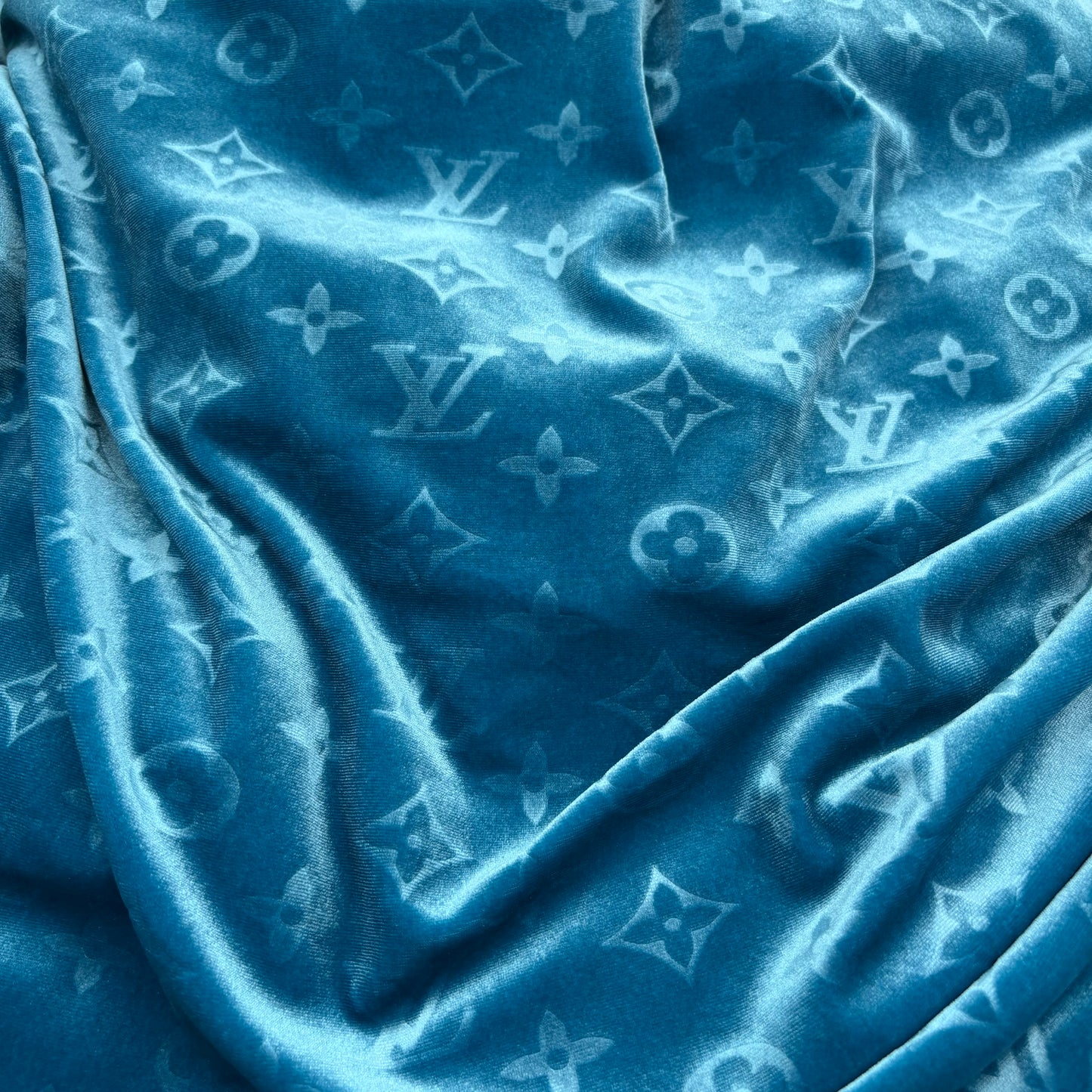 Mutiple Colors Designer LV Logo Embossed Luxury Shinning Velvet Fabrics NO.: LV-F140