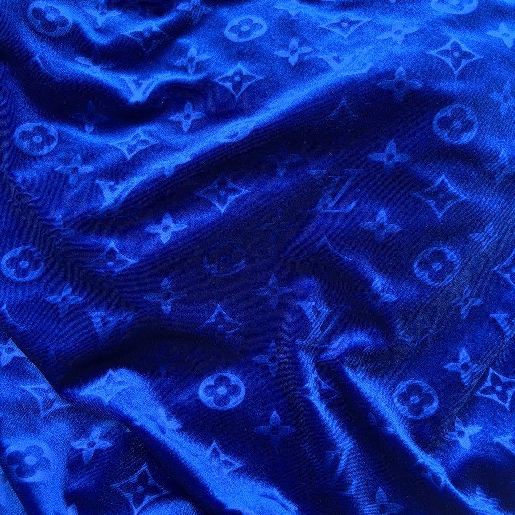 Mutiple Colors Designer LV Logo Embossed Luxury Shinning Velvet Fabrics NO.: LV-F142