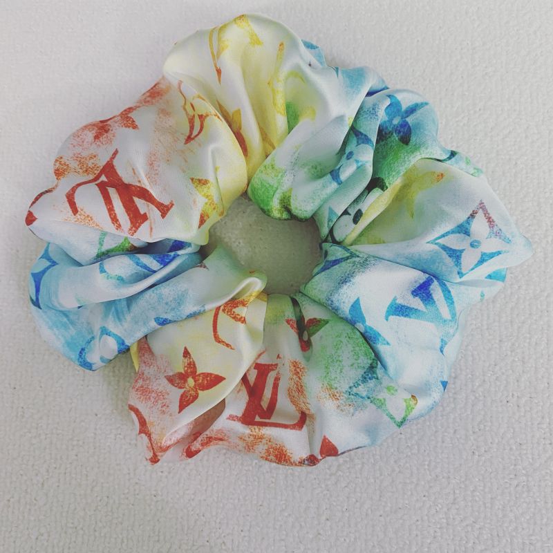 Custom LV design print hair scrunchies  ITEM NO.: HF-HD031