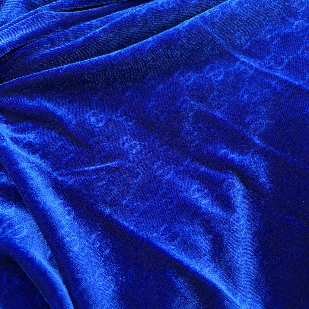 Mutiple Colors Designer Gucci Logo Embossed Luxury Shinning Velvet Fabrics NO.: GG-F048