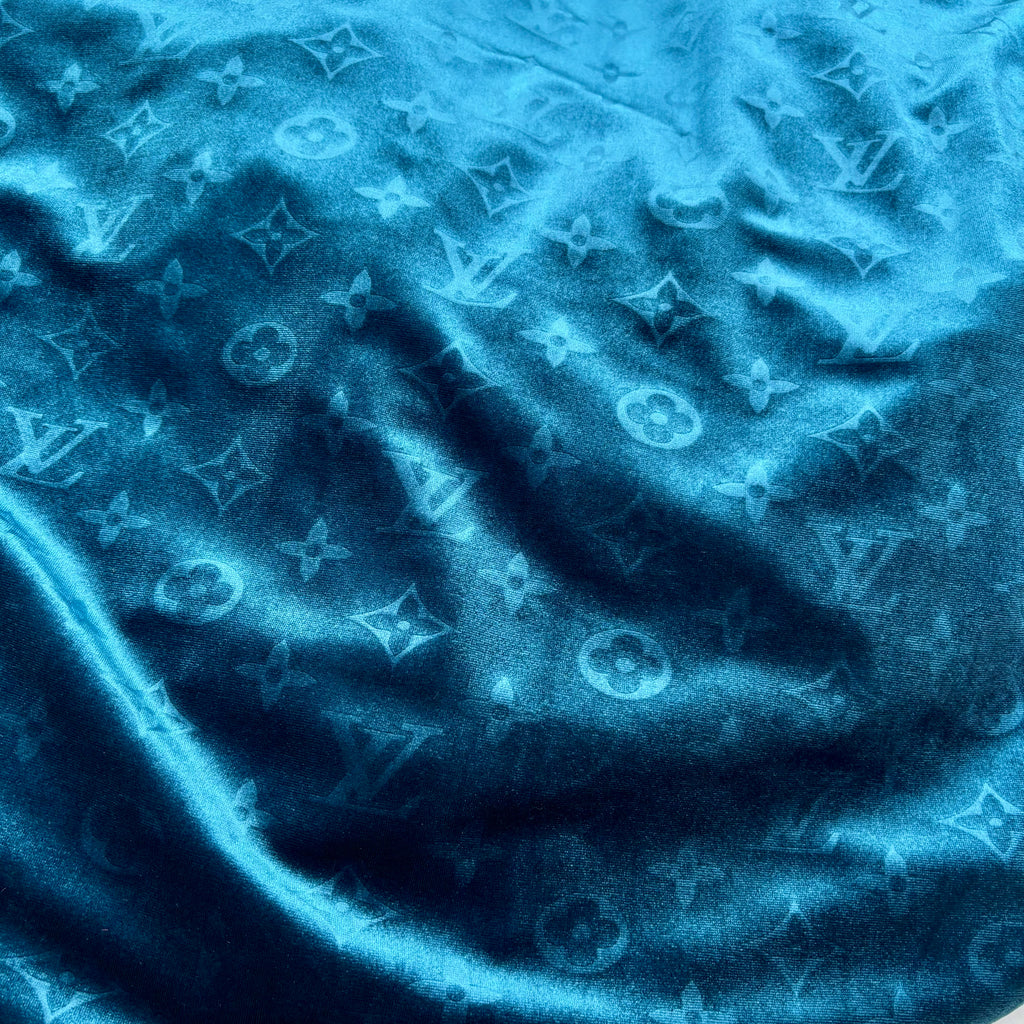 Mutiple Colors Designer LV Logo Embossed Luxury Shinning Velvet Fabrics NO.: LV-F142
