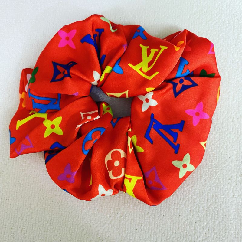 Custom LV design print hair scrunchies  ITEM NO.: HF-HD031