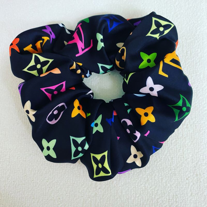 Custom LV design print hair scrunchies  ITEM NO.: HF-HD031