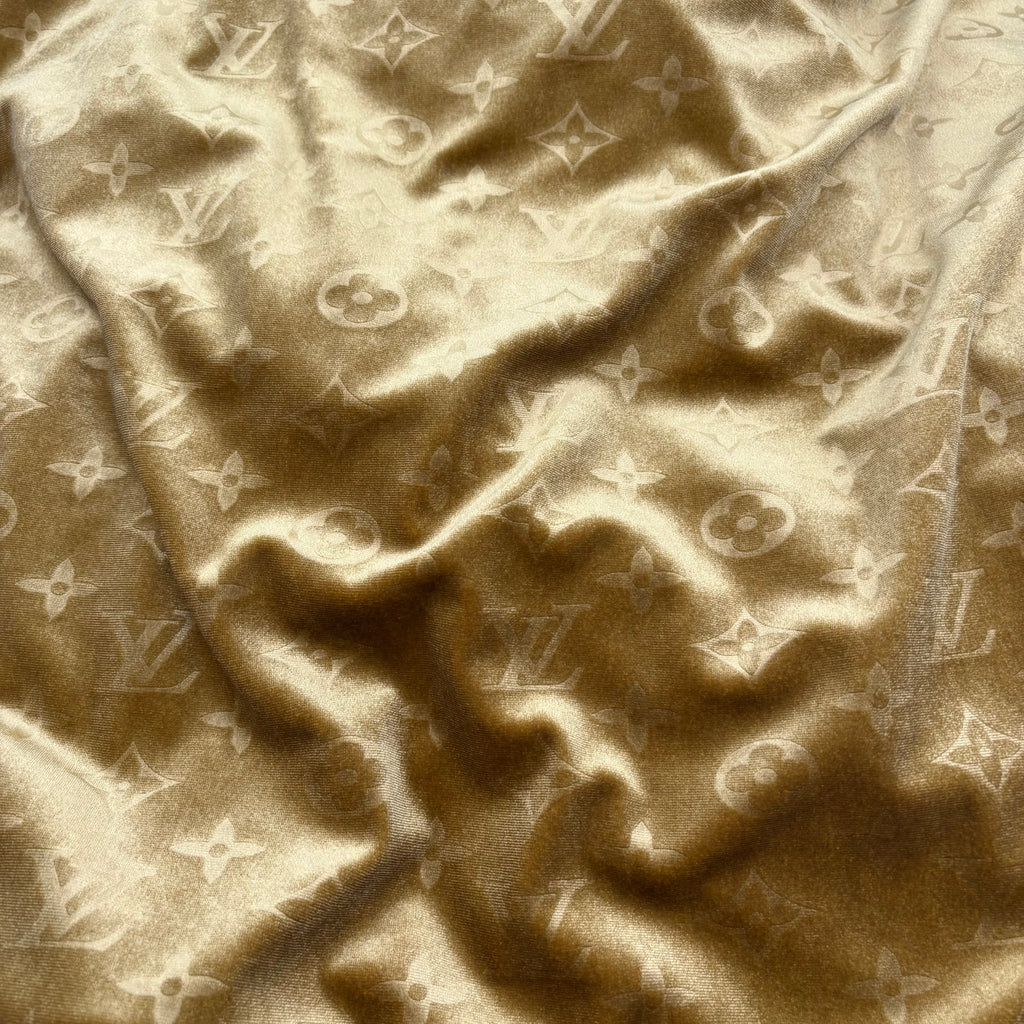 Mutiple Colors Designer LV Logo Embossed Luxury Shinning Velvet Fabrics NO.: LV-F142