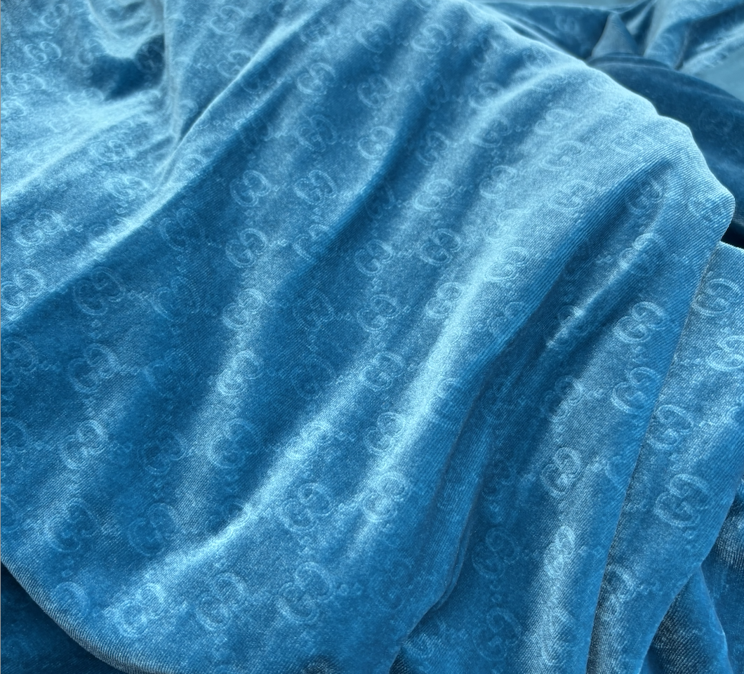 Mutiple Colors Designer Gucci Logo Embossed Luxury Shinning Velvet Fabrics NO.: GG-F045