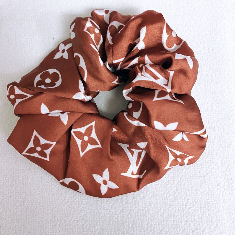 Custom LV design print hair scrunchies  ITEM NO.: HF-HD031