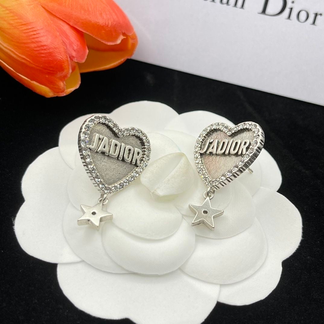 Loving Heart & Star Style Christian Dior Earrings   ITEM NO.: CS-JL044