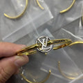 Fashionable Silver Gold LV Bracelet   ITEM NO.: HF-JL007