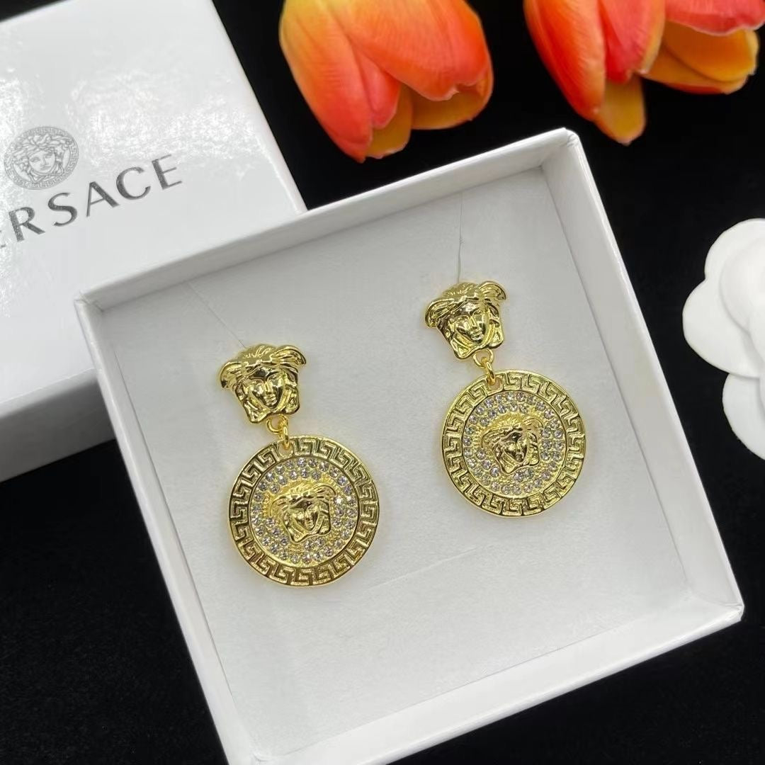 Fashionable Two-Colour Versace Earrings    ITEM NO.: HF-JL025