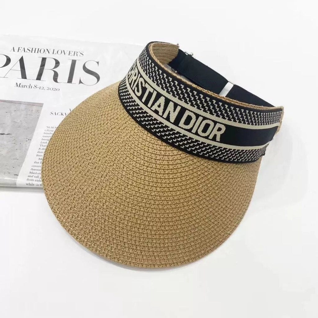 Christian Dior Visor Cap Hollow Straw Hat ITEM NO.: HF-HT005