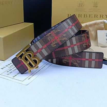 Classical Check Burberry BB Buckle Leather Belt    ITEM NO.: CS-BT026