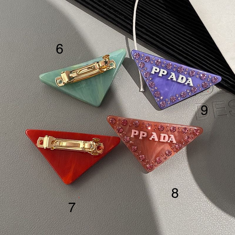 Multicolor Rhinestone Vintage Prada Hair Clips ITEM NO. : HF-HD006