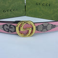 Geometry Gucci GG Print Buckle Leather Belt   ITEM NO.: HF-BT022
