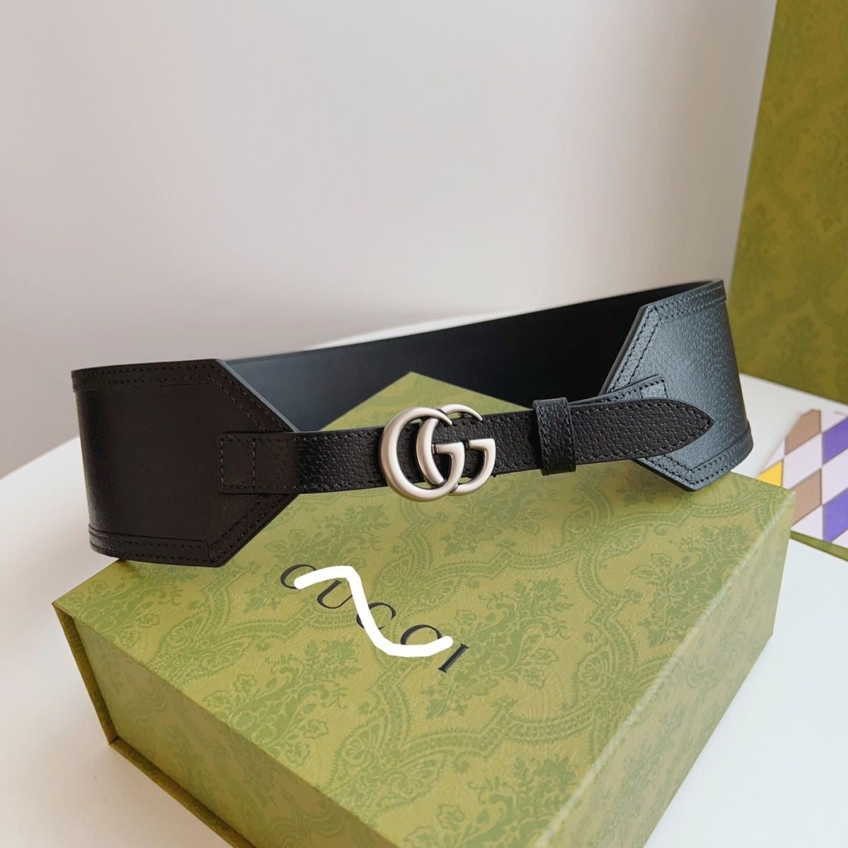 7CM Wide Gucci GG Buckle Genuine Leather Belt   ITEM NO.: HF-BT006