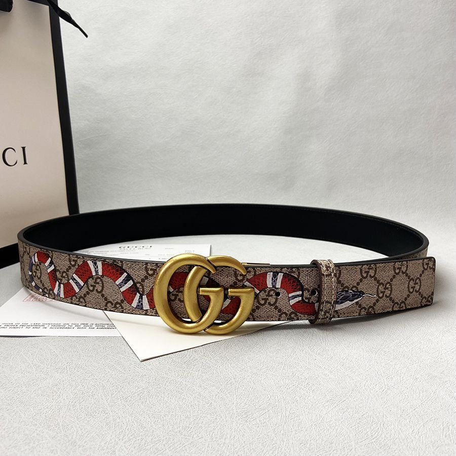 Classical Gucci Custom Print GG Buckle Leather Belt   ITEM NO.: HF-BT045
