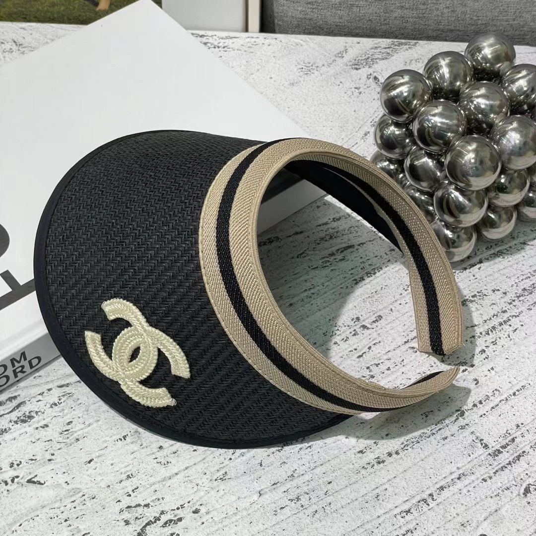 Chanel Visor Cap Hollow Straw Hat ITEM NO.: HF-HT007