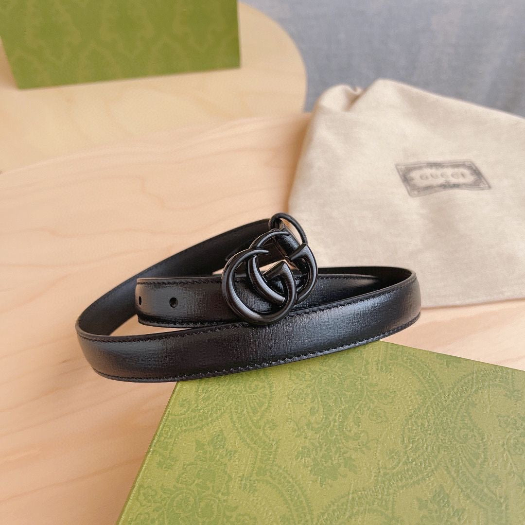 Black Gucci GG Buckle Genuine Leather Belt   ITEM NO.: HF-BT003