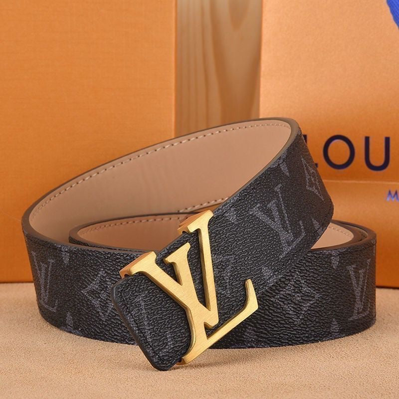 Selected Quality Classical Black LV Buckle Leather Belt    ITEM NO.: HF-BT060