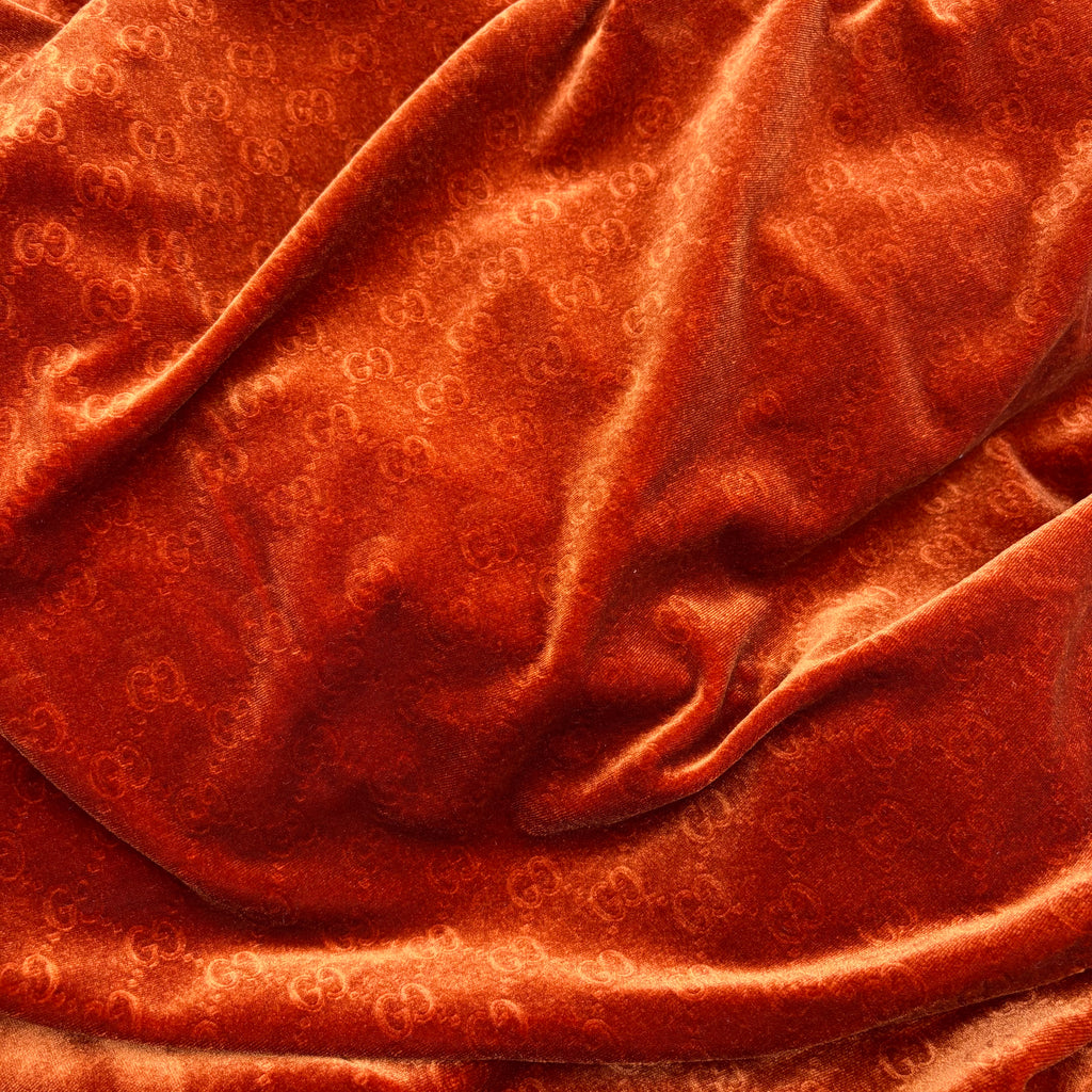 Mutiple Colors Designer Gucci Logo Embossed Luxury Shinning Velvet Fabrics NO.: GG-F048