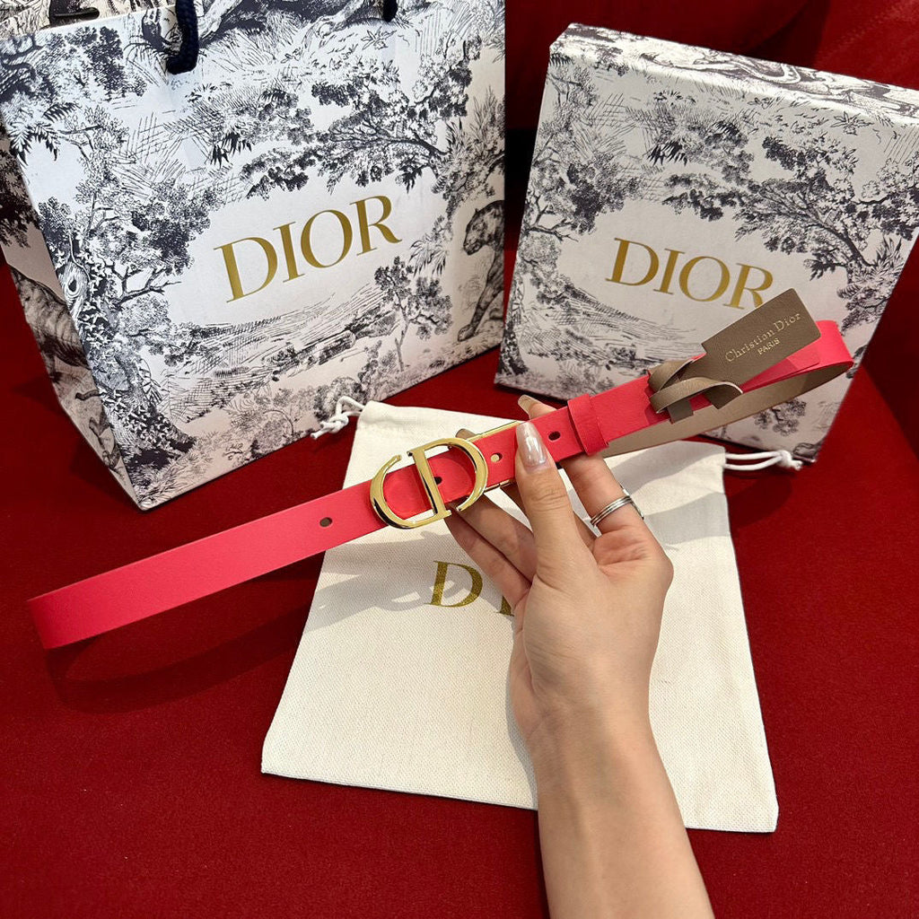Multi-Colors Double-Sided Genuine Cow Leather Christian Dior CD Buckle Belt   ITEM NO.: HF-BT016