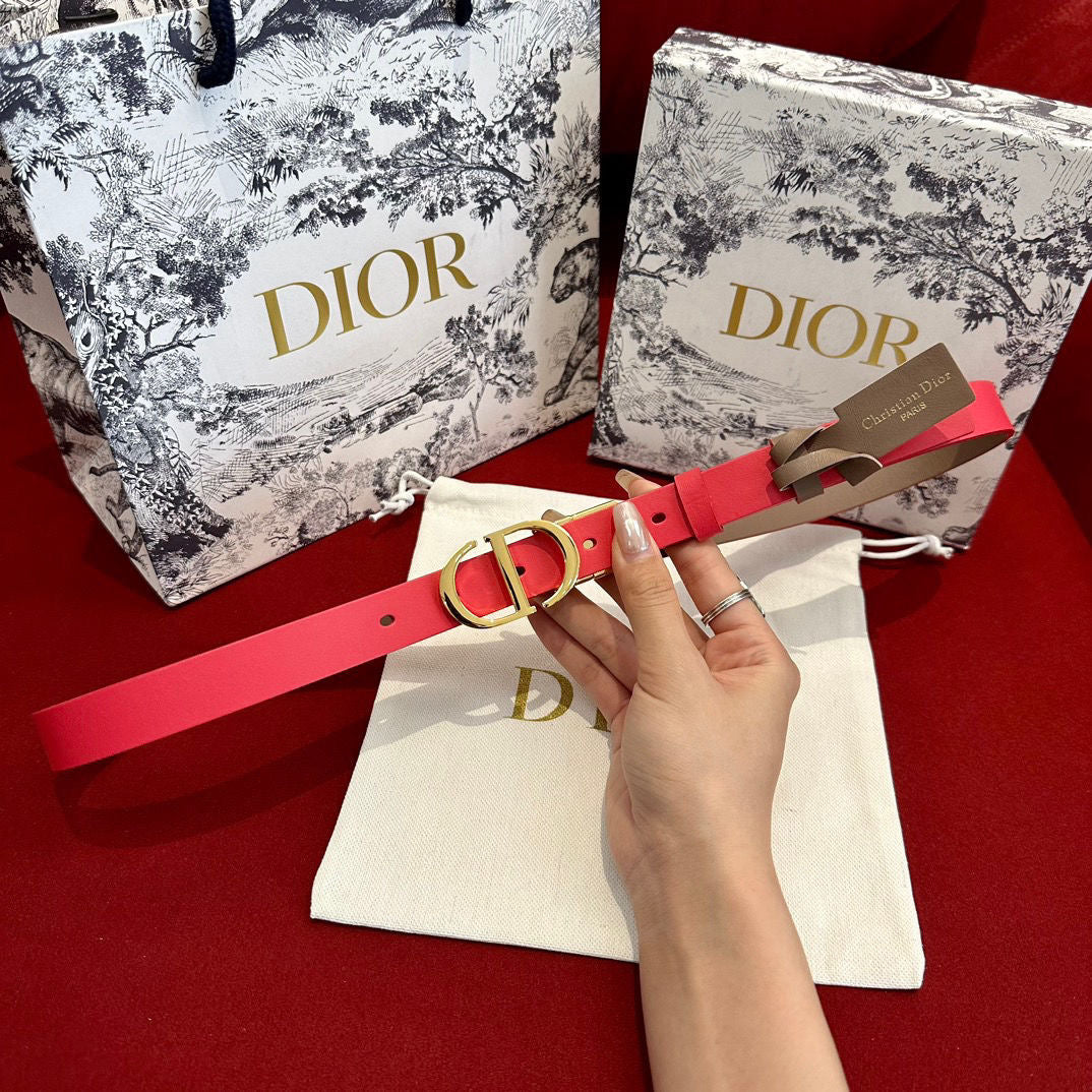 Multi-Colors Double-Sided Genuine Cow Leather Christian Dior CD Buckle Belt   ITEM NO.: HF-BT016
