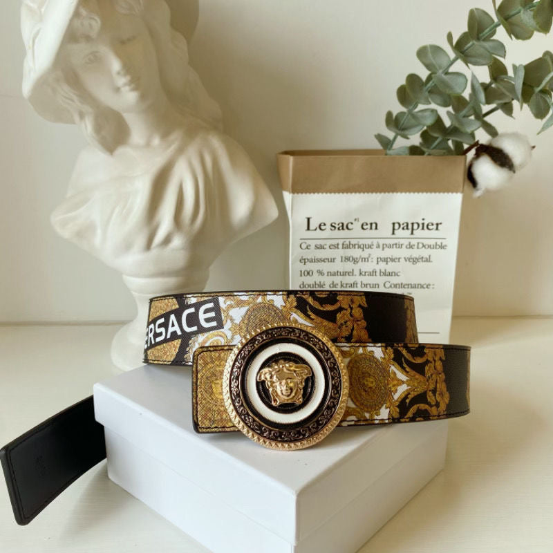 6 Different Styles Belt Heads Black Versace Buckle Leather Belt   ITEM NO.: HF-BT008