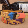 Fashionable Gorgeous Versace Print Leather Buckle Belt   ITEM NO.: HF-BT021