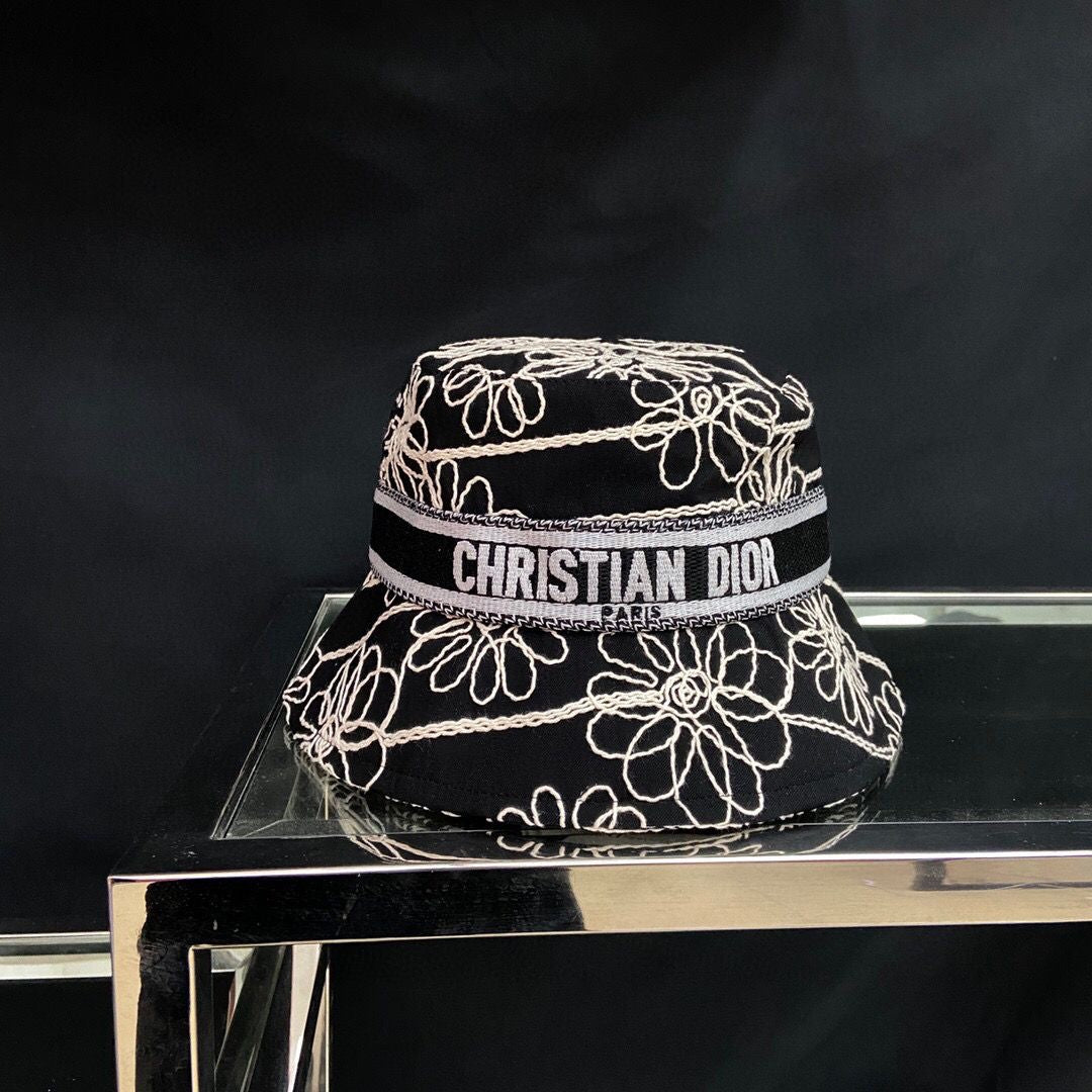 Cotton Embroidery Christian Dior Bucket Hat  ITEM NO.: CS-HT026