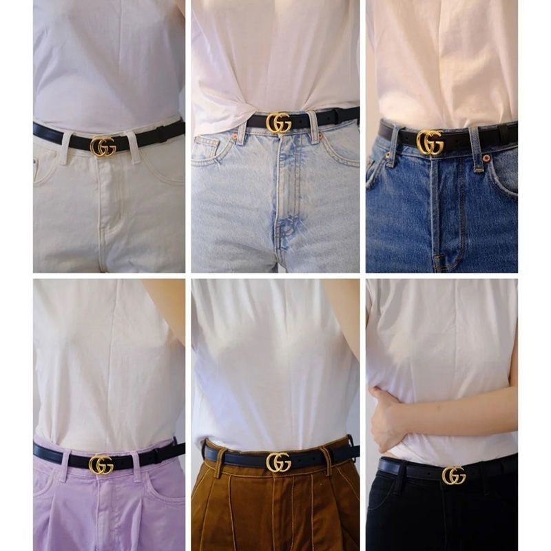 Classical Simple Delicate Gucci GG Buckle Leather Belt   ITEM NO.: HF-BT039