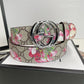 Gucci Red Floral Print GG Buckle Leather Belt   ITEM NO.: CS-BT037