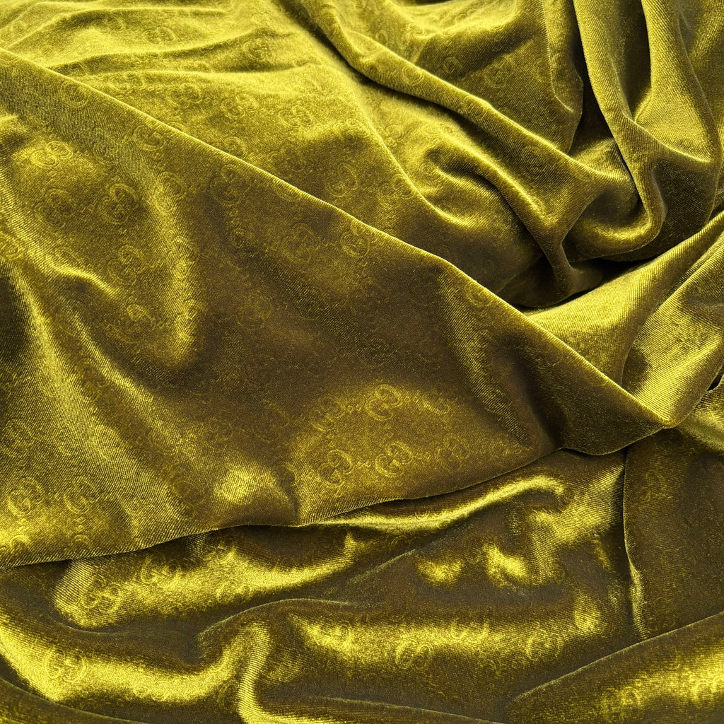 Mutiple Colors Designer Gucci Logo Embossed Luxury Shinning Velvet Fabrics NO.: GG-F048