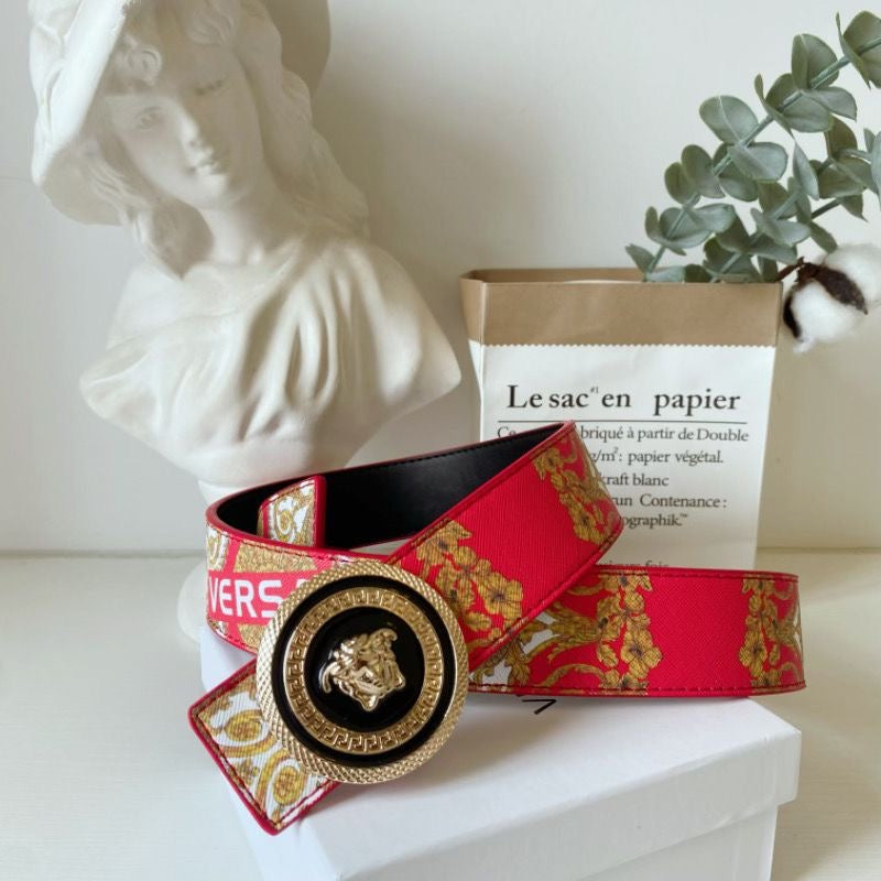 6 Different Styles Belt Heads Red Versace Buckle Leather Belt   ITEM NO.: HF-BT007