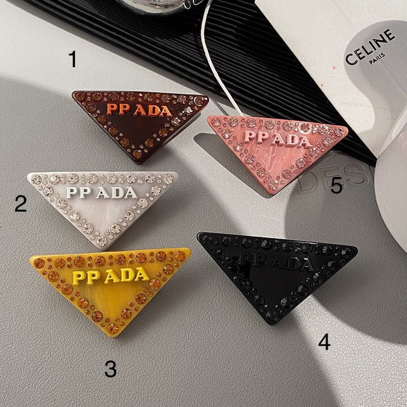 Multicolor Rhinestone Vintage Prada Hair Clips ITEM NO. : HF-HD006