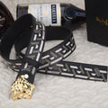 Fashionable Versace Print Leather Buckle Belt   ITEM NO.: HF-BT019