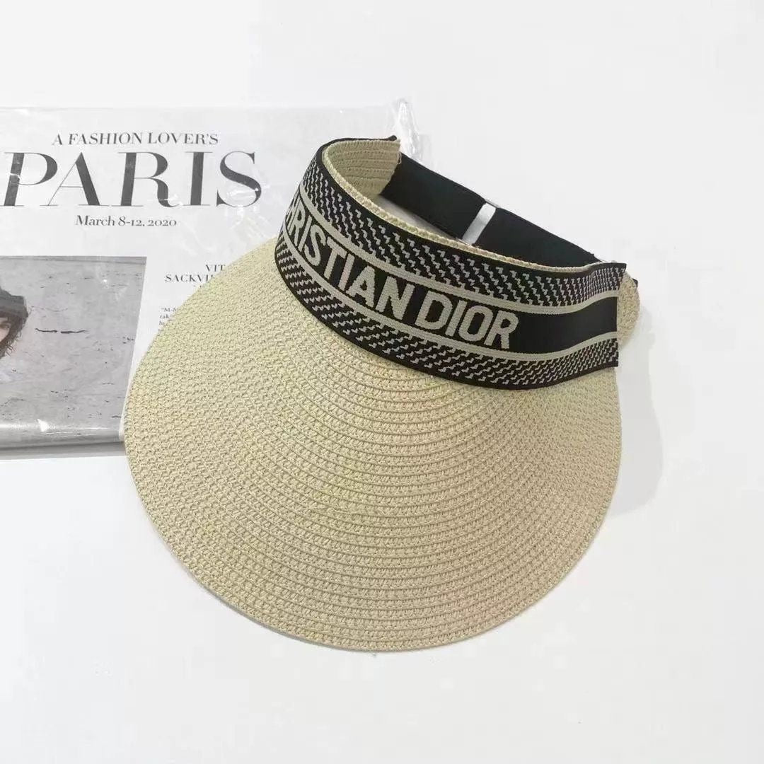 Christian Dior Visor Cap Hollow Straw Hat ITEM NO.: CS-HT005