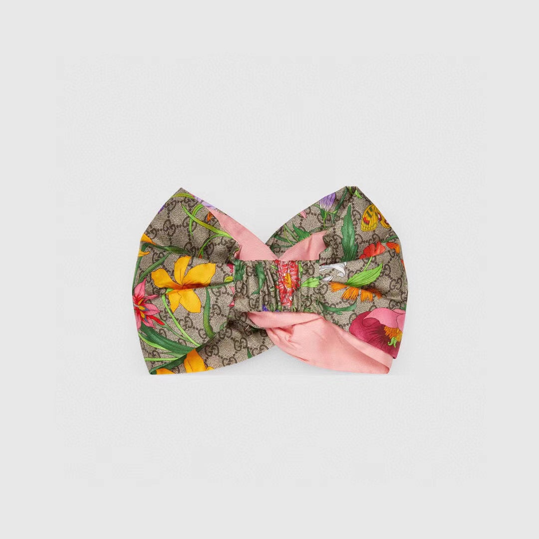 Gucci Floral Print Headband & Scrunchy Pair ITEM NO.: HF-HD012