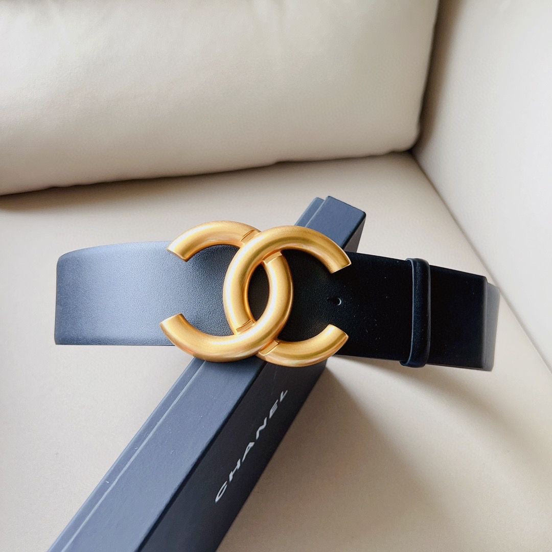 5.5CM Wide Chanel CC Buckle Genuine Leather Belt   ITEM NO.: CS-BT004