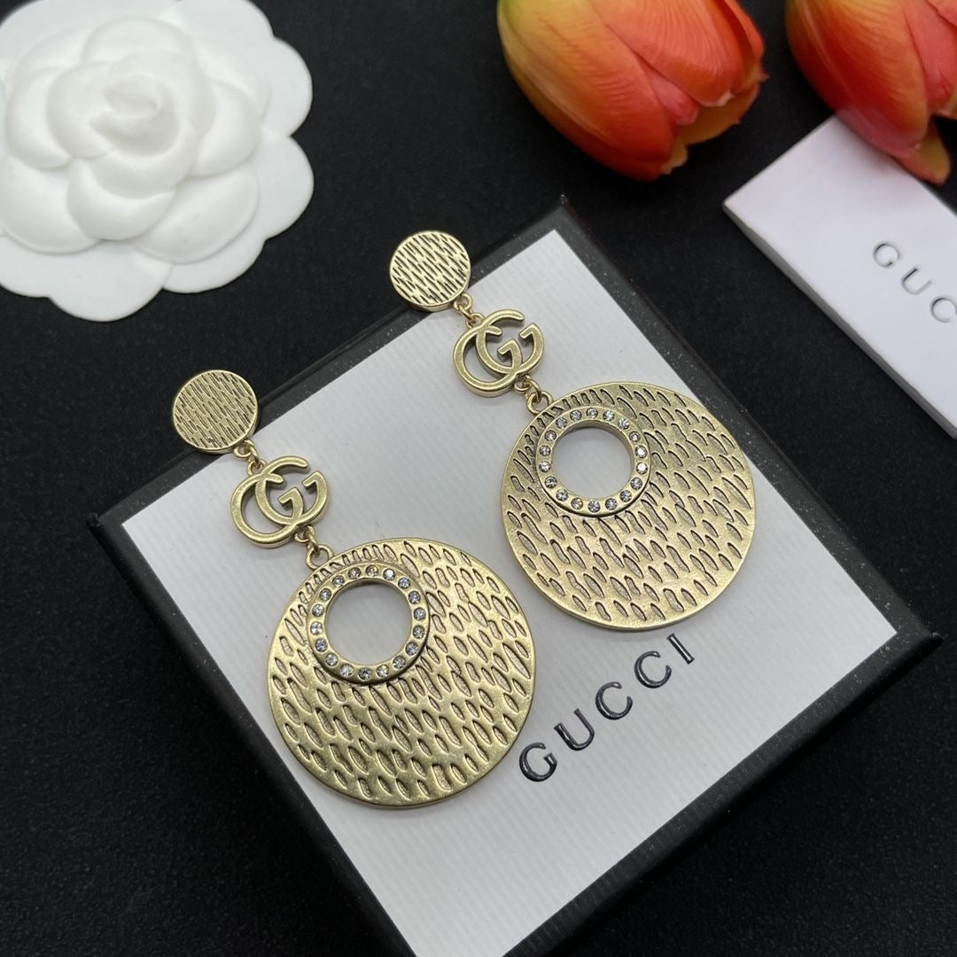 Fashionable Bold Gold Gucci GG Earrings   ITEM NO.: CS-JL062