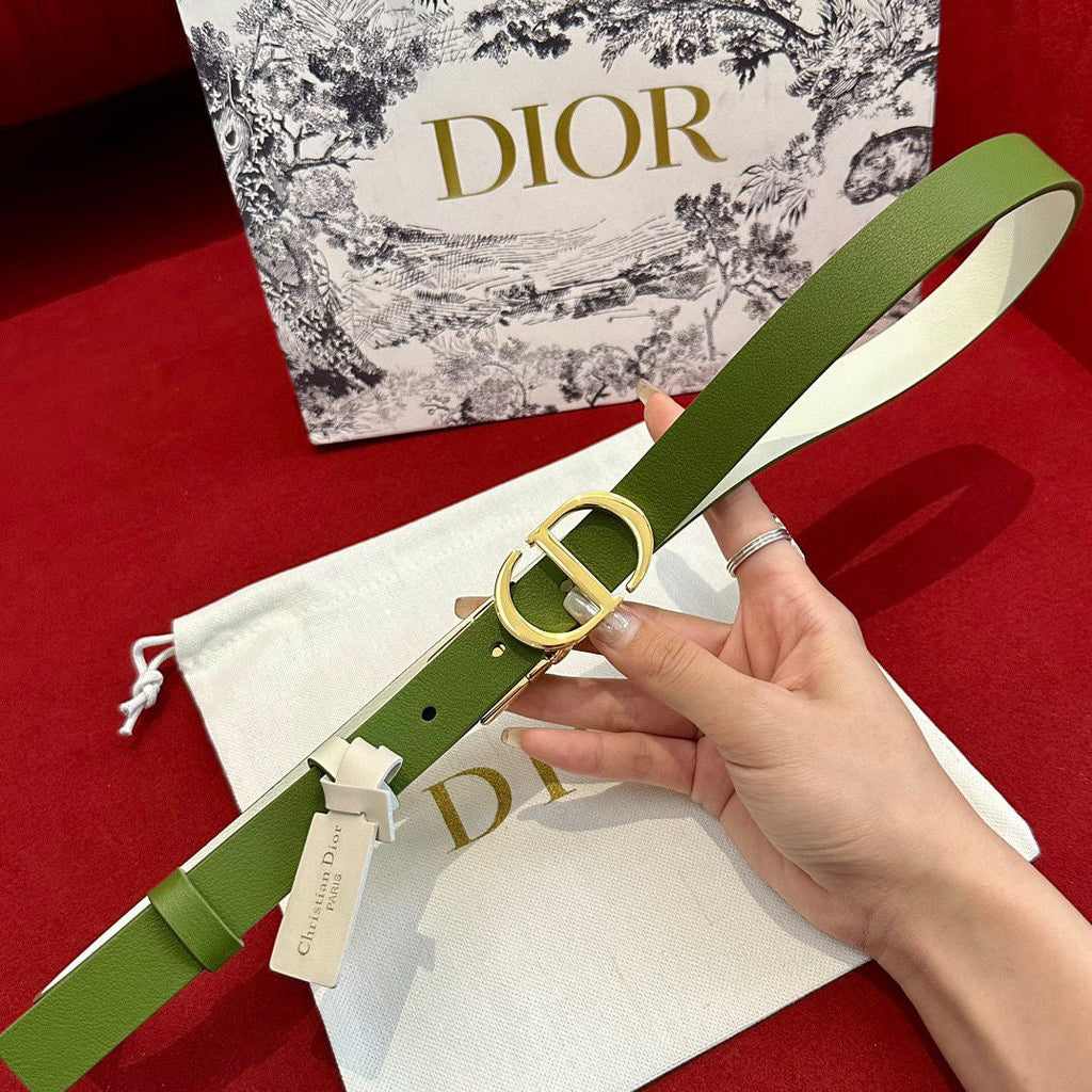 Multi-Colors Double-Sided Genuine Cow Leather Christian Dior CD Buckle Belt   ITEM NO.: HF-BT016