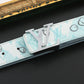 Custom Print Sky Blue LV Buckle Leather Belt   ITEM NO.: CS-BT066