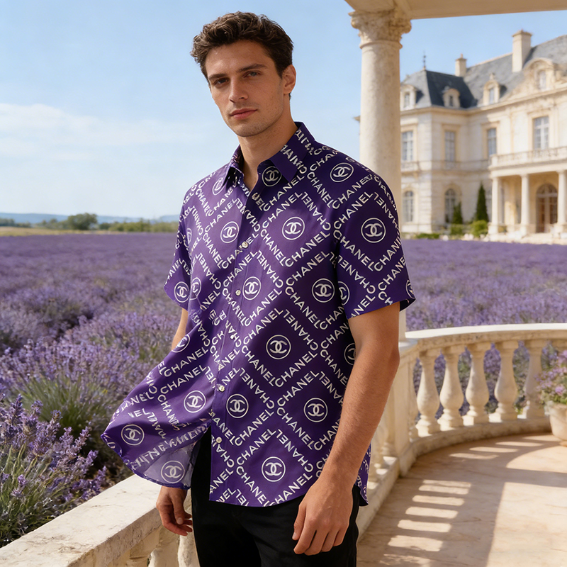 CC Woven Polyester-Spandex Printed Hawaiian Shirt Item NO.:HF-CT003