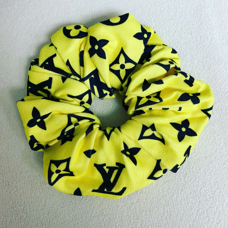 Custom LV design print hair scrunchies  ITEM NO.: HF-HD031