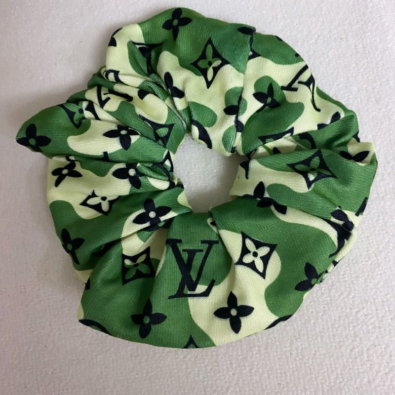 Custom LV design print hair scrunchies  ITEM NO.: HF-HD031