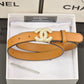 Simple Delicate Chanel CC Pearl Buckle Leather Belt   ITEM NO.: CS-BT038