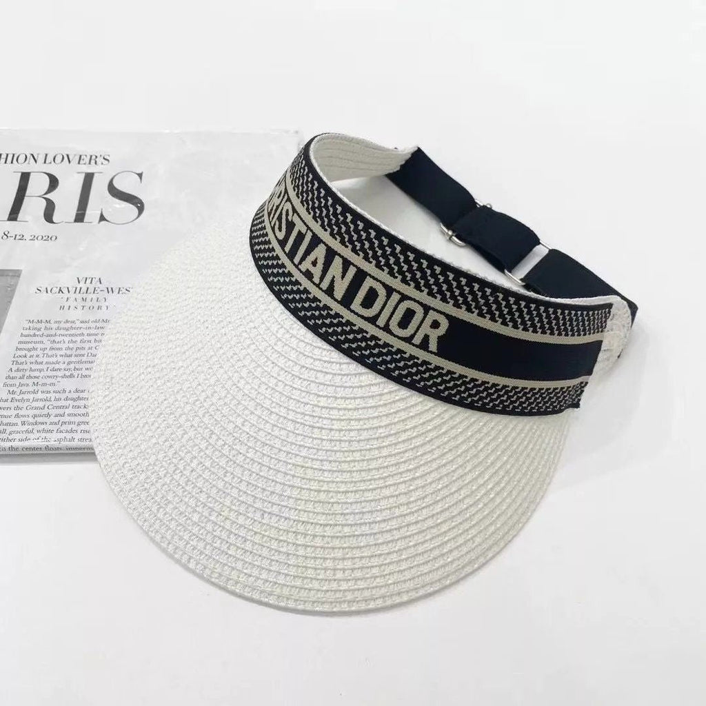 Christian Dior Visor Cap Hollow Straw Hat ITEM NO.: HF-HT005
