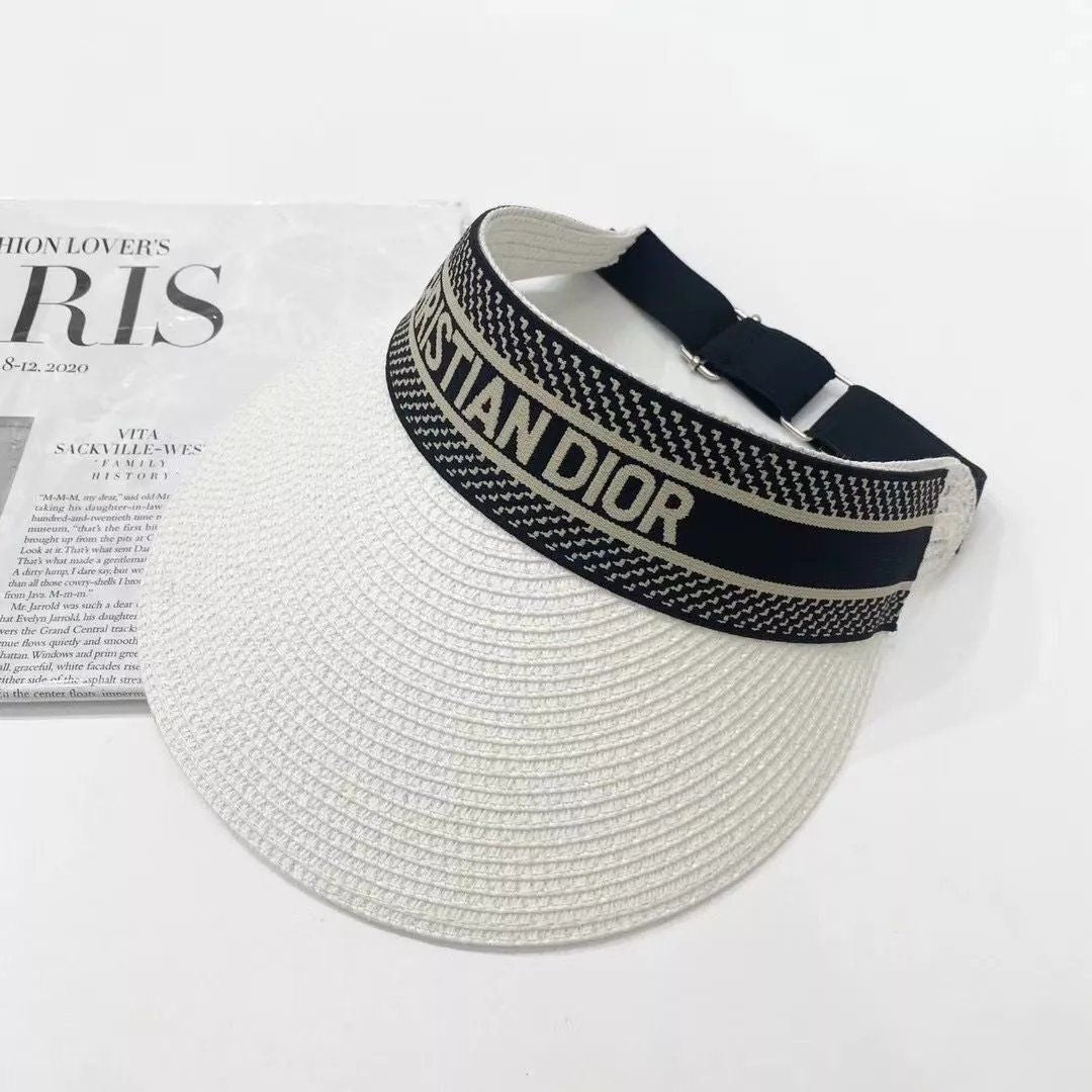 Christian Dior Visor Cap Hollow Straw Hat ITEM NO.: HF-HT005