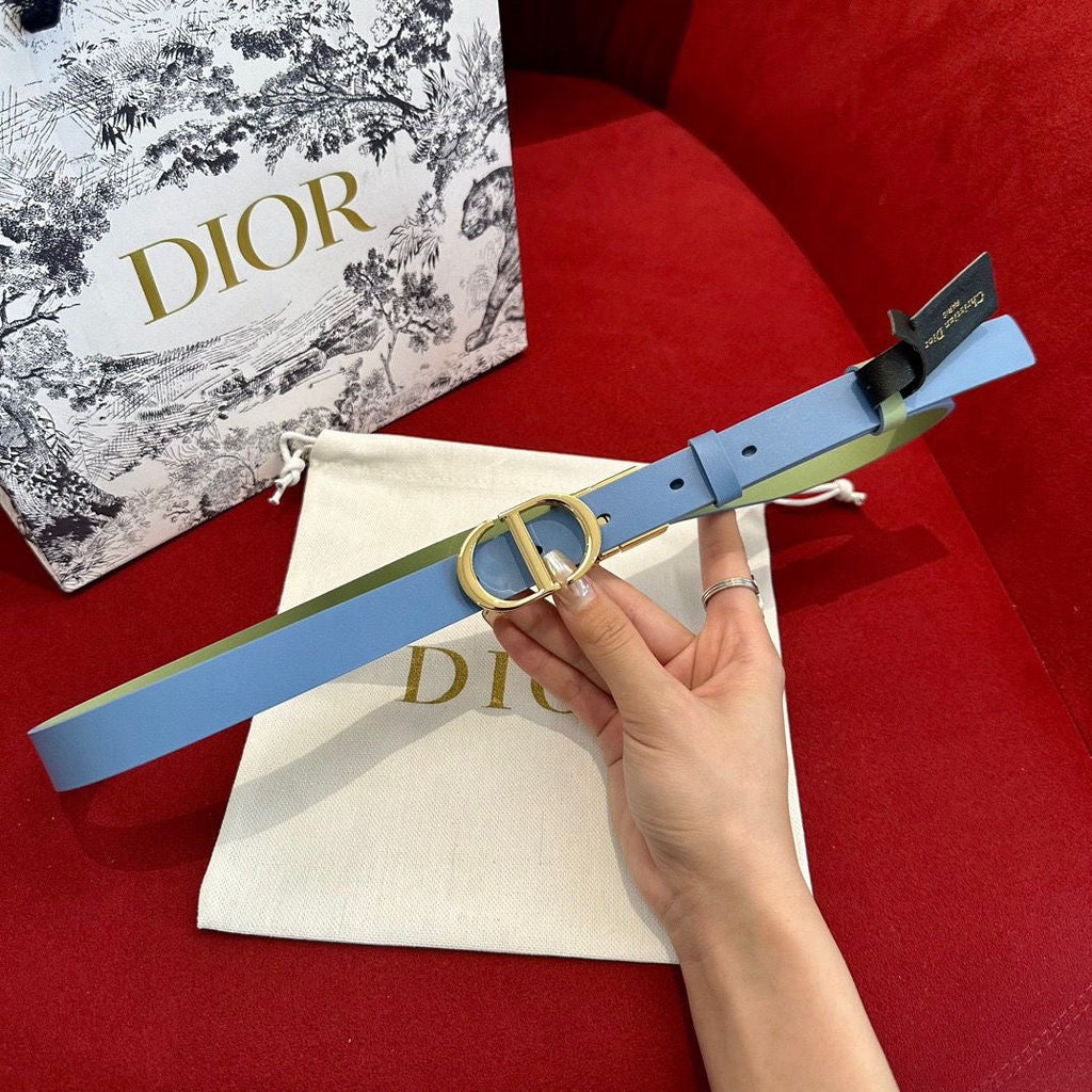 Multi-Colors Double-Sided Genuine Cow Leather Christian Dior CD Buckle Belt   ITEM NO.: HF-BT016