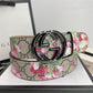 Gucci Red Floral Print GG Buckle Leather Belt   ITEM NO.: CS-BT037