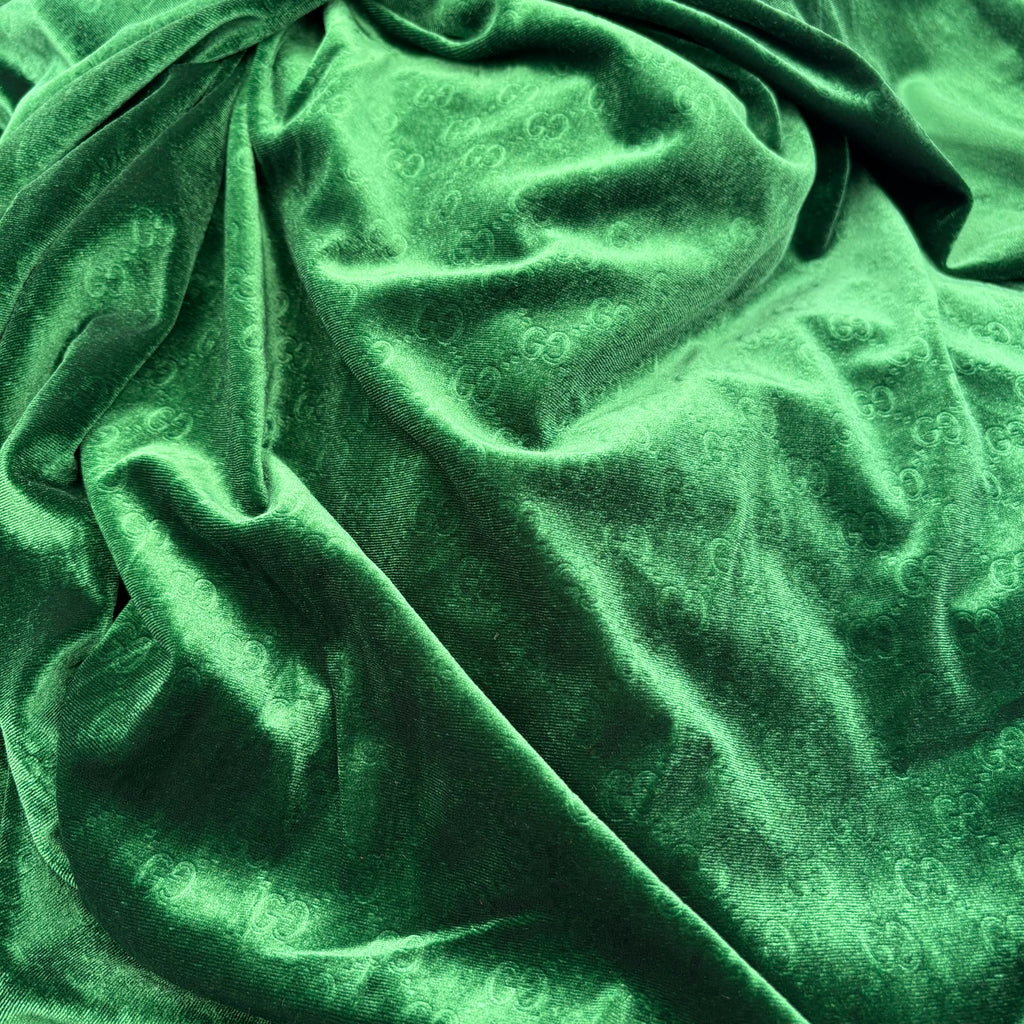 Mutiple Colors Designer Gucci Logo Embossed Luxury Shinning Velvet Fabrics NO.: GG-F048